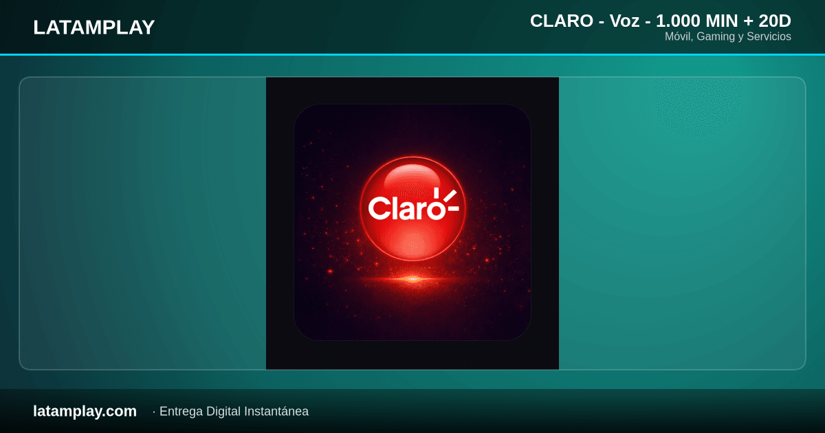 CLARO - Voz - 1.000 MIN + 20D - Comprar en LATAMPLAY Colombia