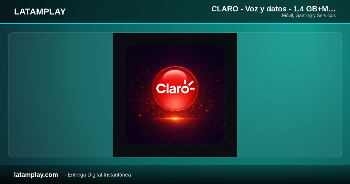 CLARO - Voz y datos - 1.4 GB+MINLIM+RDS+6D - Comprar en LATAMPLAY Colombia
