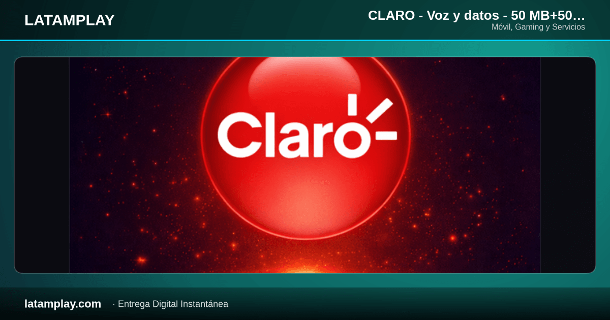 CLARO - Voz y datos - 50 MB+50MIN+SMS ILIM - Comprar en LATAMPLAY Colombia