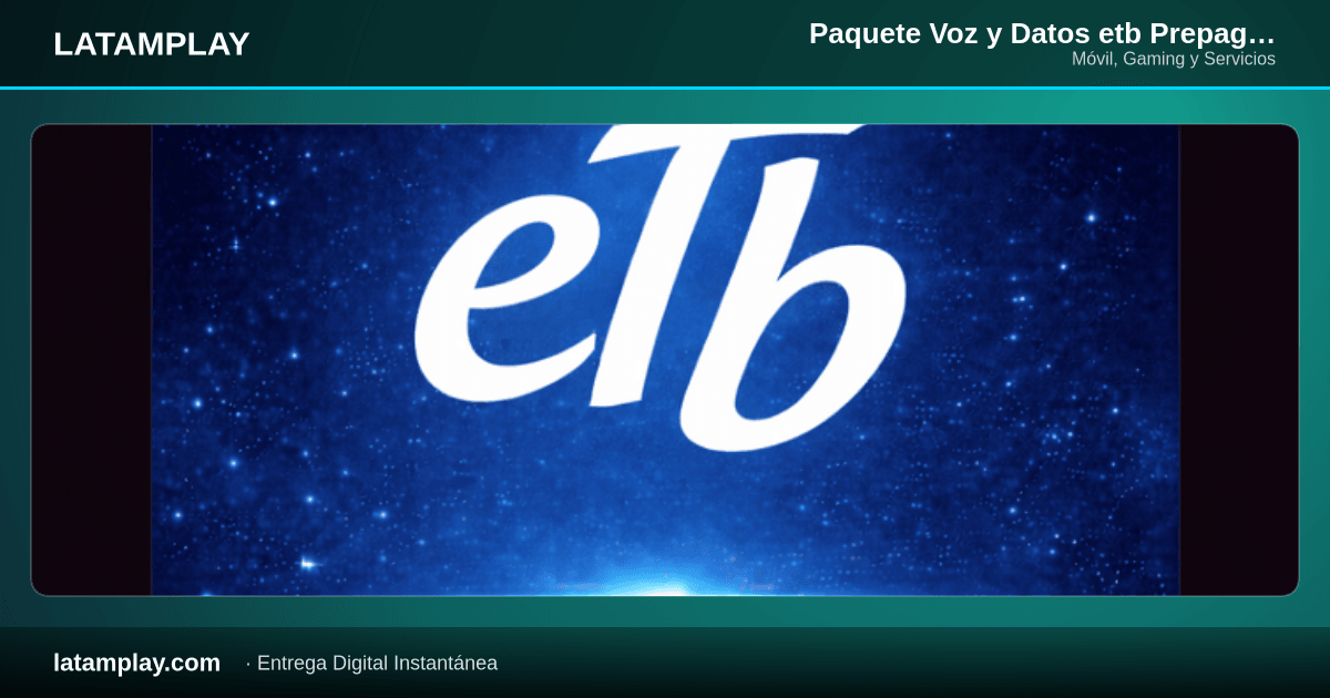 Paquete Voz y Datos etb Prepago 25 GB 4G y 3G + Min Ilimitados + SMS Ilimitados | 30 Días | Colombia - Comprar en LATAMPLAY Colombia