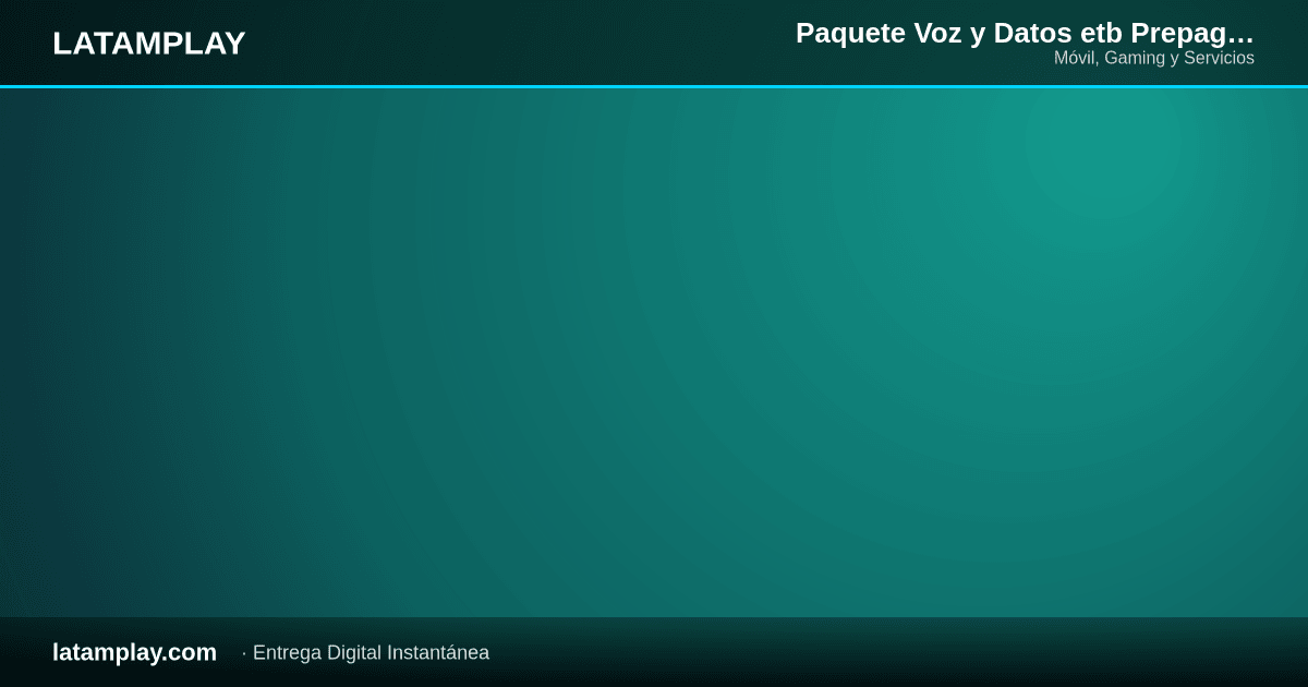 Paquete Voz y Datos etb Prepago 8 GB 4G y 3G + Min Ilimitados + SMS Ilimitados | 30 Días | Colombia - Comprar en LATAMPLAY Colombia