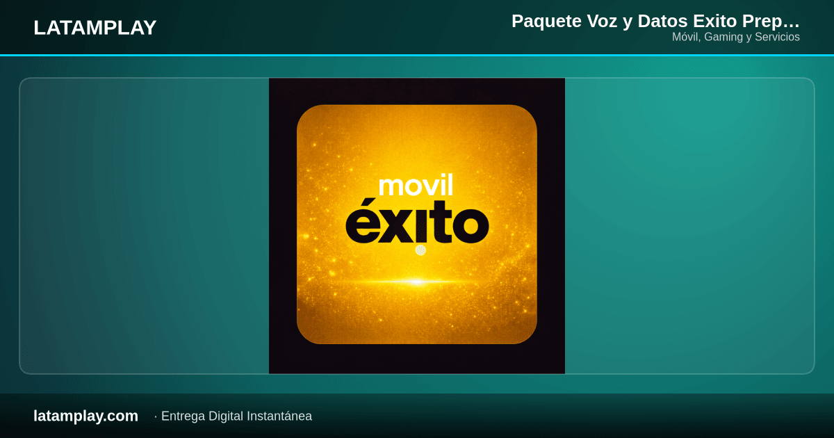 Paquete Voz y Datos Exito Prepago 15 GB + Min Ilimitados + Whatsapp + FB | 30 Días | Colombia - Comprar en LATAMPLAY Colombia