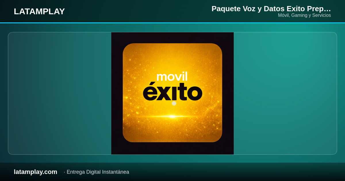 Paquete Voz y Datos Exito Prepago S (1.5 GB + Whatsapp + FB + Min Ilimitados + 10 SMS) | 7 Días | Colombia - Comprar en LATAMPLAY Colombia