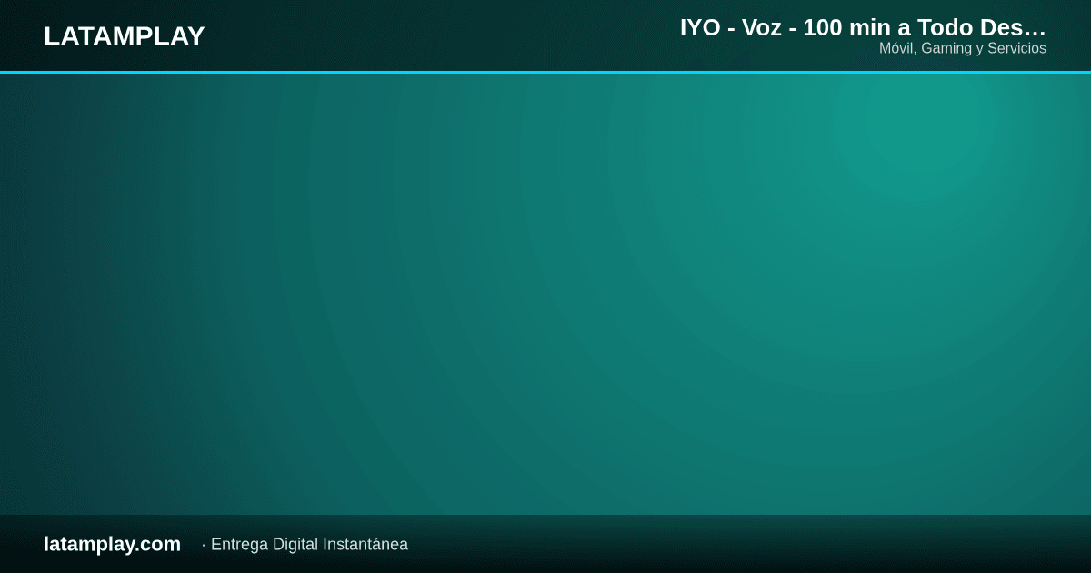 IYO - Voz - 100 min a Todo Destino y SMS a TON x 7 DIAS - Comprar en LATAMPLAY Colombia