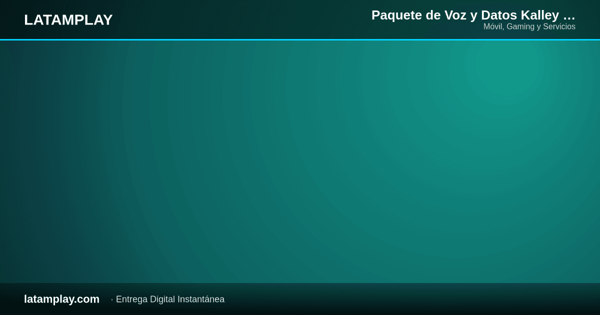 Paquete de Voz y Datos Kalley Móvil Prepago Min Ilimitados + SMS Ilimitados + 3 GB + Whatsapp + FB | 7 Días | Colombia - Comprar en LATAMPLAY Colombia