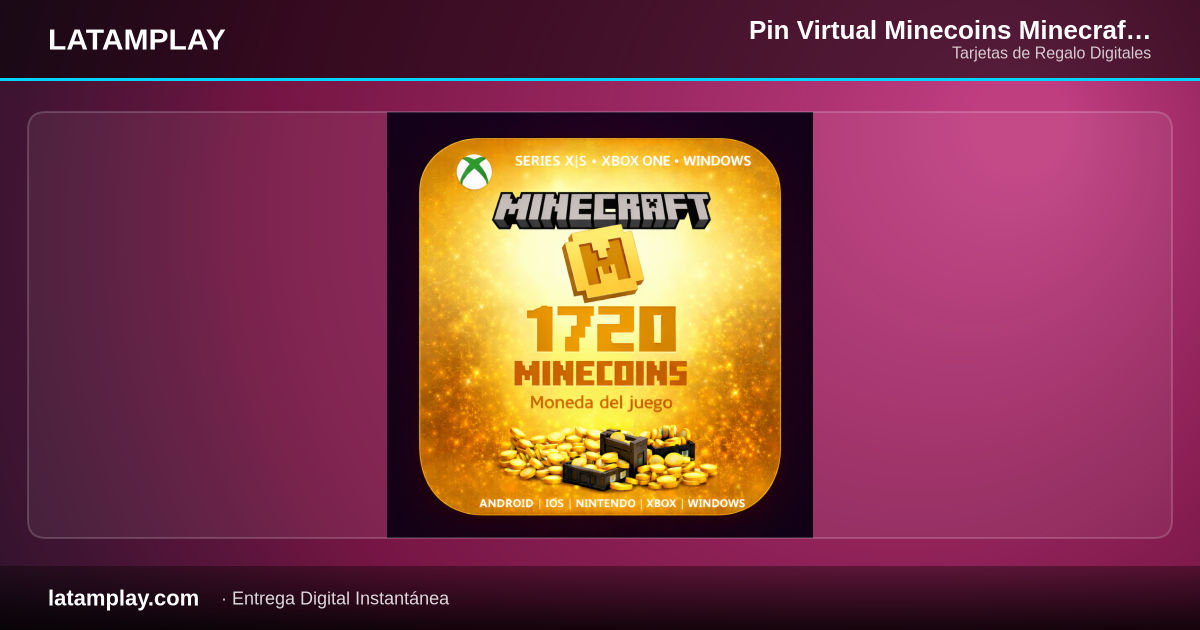 Pin Virtual Minecoins Minecraft 1720 Código Digital | LATAM - Comprar en LATAMPLAY Colombia