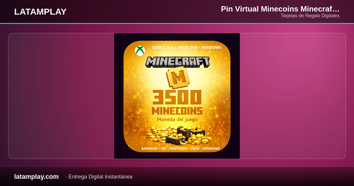 Pin Virtual Minecoins Minecraft 3500 Código Digital | LATAM - Comprar en LATAMPLAY Colombia