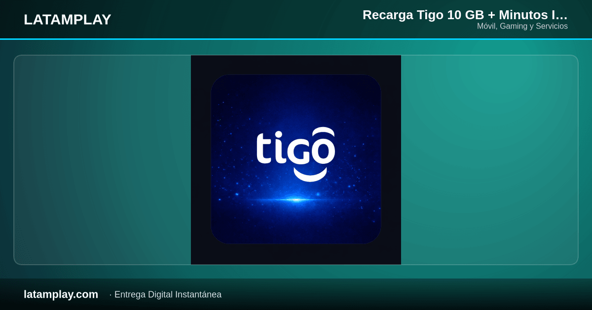 Recarga Tigo 10 GB + Minutos Ilimitados + Facebook y WhatsApp 20 Días - Comprar en LATAMPLAY Colombia