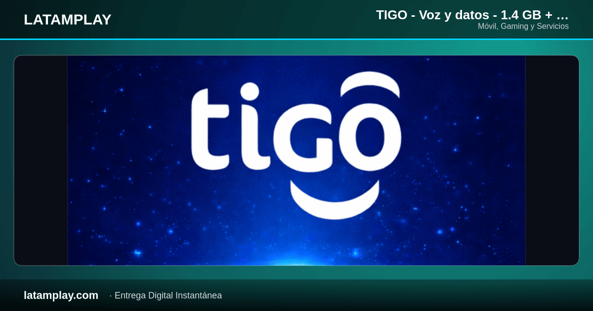 TIGO - Voz y datos - 1.4 GB + Facebook y Whatsapp + Min Ilimit x 6 DIAS - Comprar en LATAMPLAY Colombia