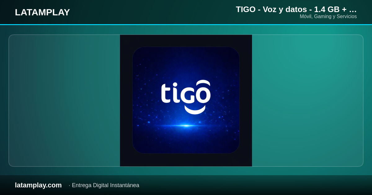 TIGO - Voz y datos - 1.4 GB + Facebook y Whatsapp + Min Ilimit x 6 DIAS - Comprar en LATAMPLAY Colombia