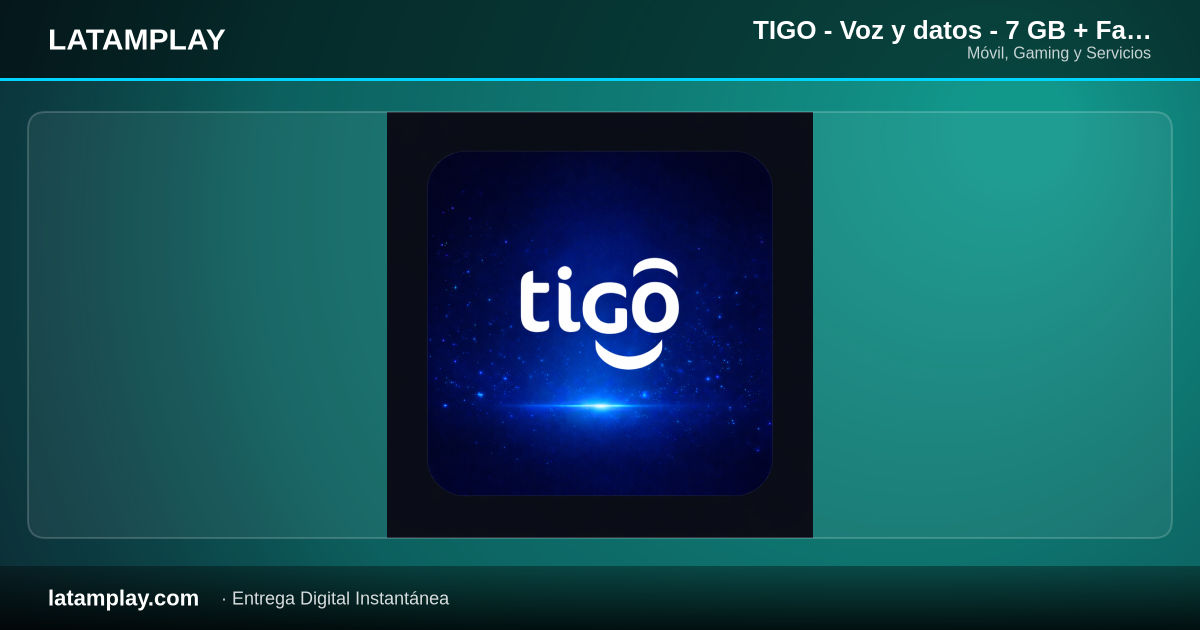 TIGO - Voz y datos - 7 GB + Facebook y Whatsapp + Min Ilimit x 15 DIAS - Comprar en LATAMPLAY Colombia