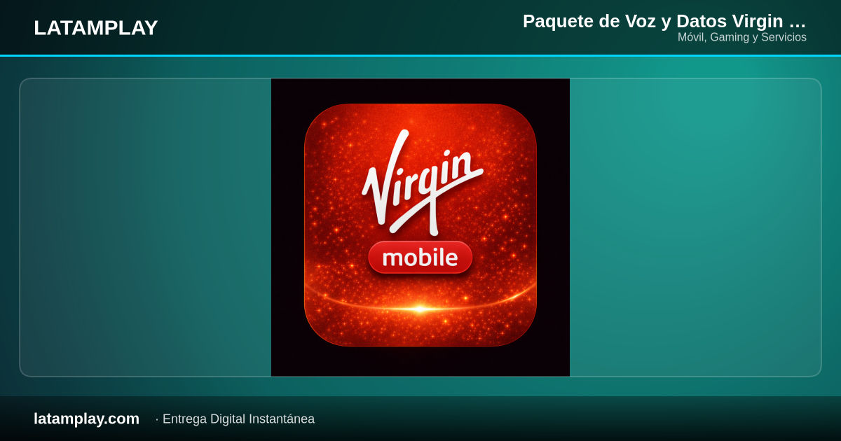 Paquete de Voz y Datos Virgin Mobile Prepago 25 GB + Min Ilimitados + Redes Sociales + 500 SMS + Tinder + DGO Flex + Amazon Prime || 30 Días | Colombia - Comprar en LATAMPLAY Colombia