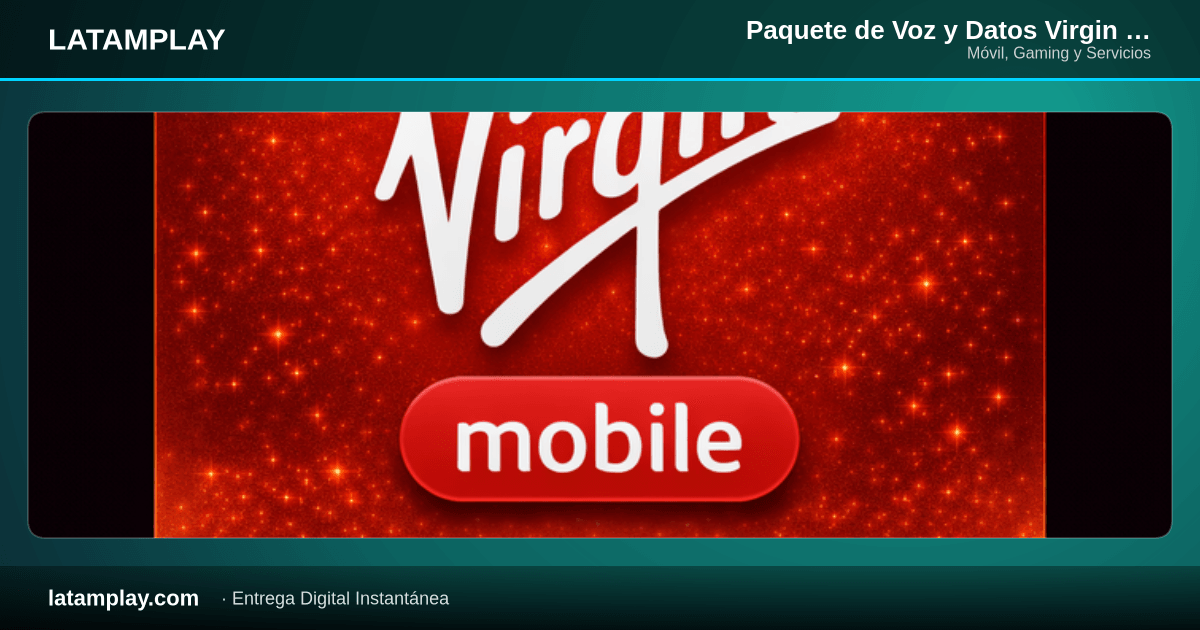 Paquete de Voz y Datos Virgin Mobile Prepago 40 GB + Min Ilimitados + Redes Sociales + Waze + 500 SMS + Tinder | 30 Días | Colombia - Comprar en LATAMPLAY Colombia