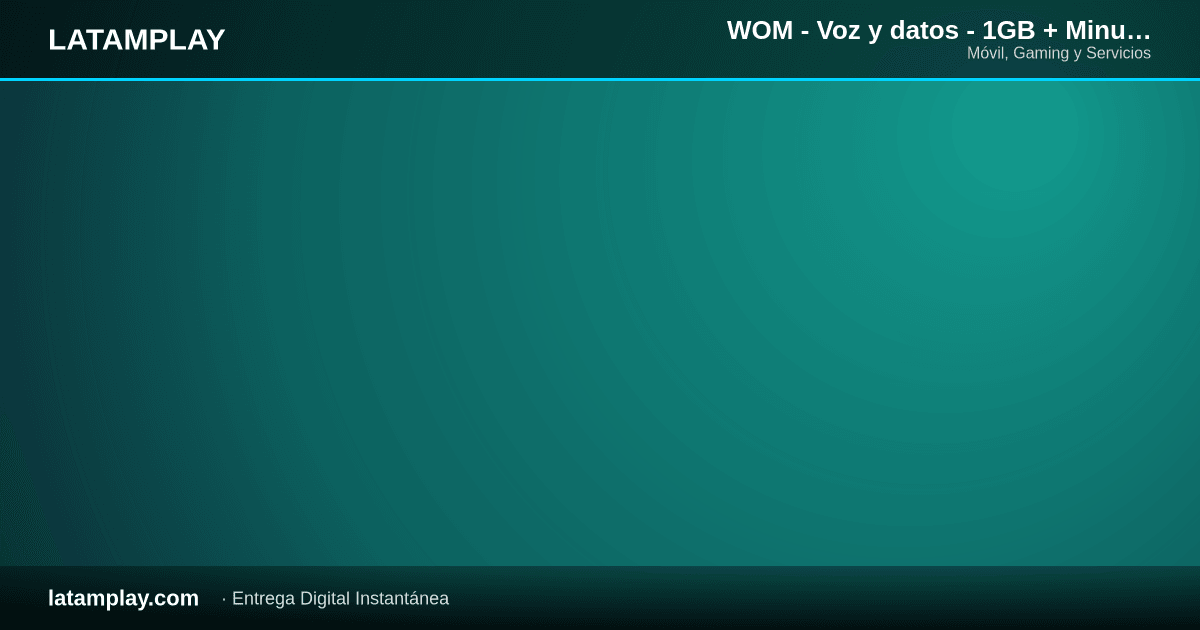 WOM - Voz y datos - 1GB + Minutos y SMS Ilim + Whats Face, NEQ y DaviP 4 DIAS - Comprar en LATAMPLAY Colombia