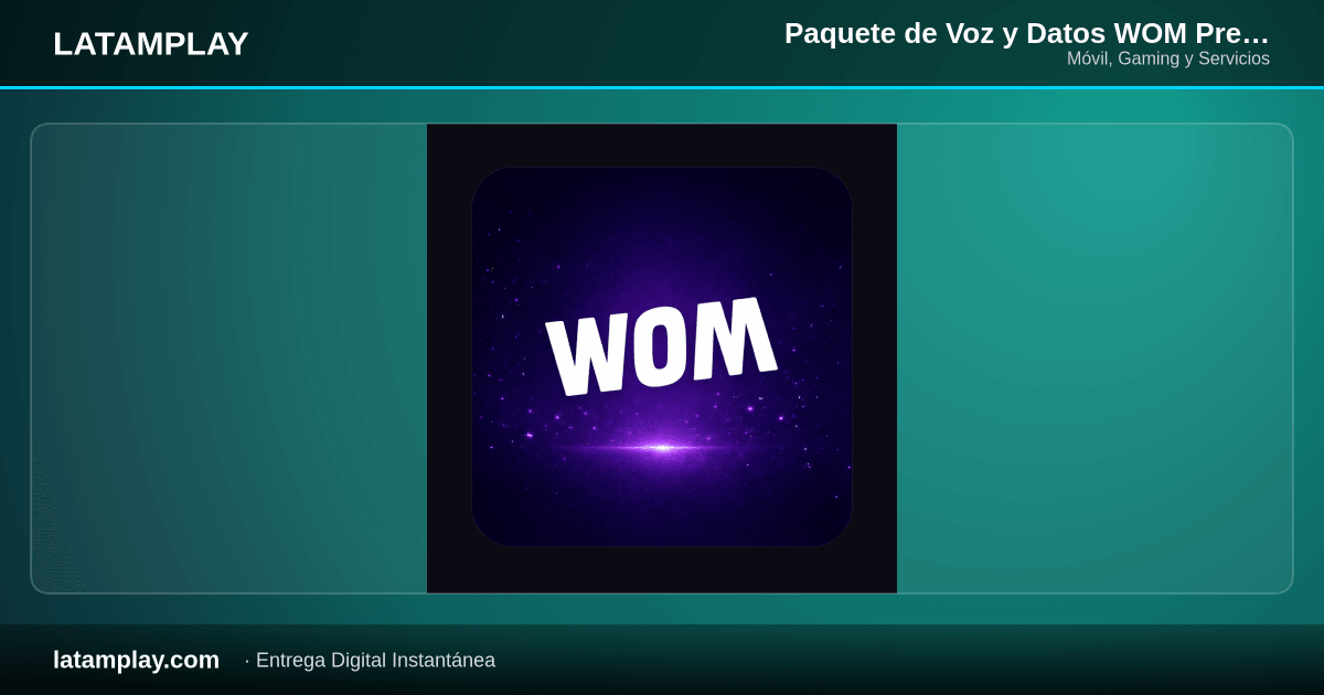 Paquete de Voz y Datos WOM Prepago 2.5 GB + Min + SMS + Whatsapp + FB + Nequi + Daviplata | 7 Días | Colombia - Comprar en LATAMPLAY Colombia